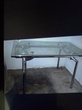 Wohnzimmer Glas Tisch. Verstellbarer 140/200cm.L. B.H.-90/80.cm.