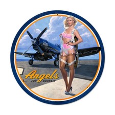 Chance Vought F4U Corsair Flugzeug Angels Pin Up Retro Sign Blechschild Schild