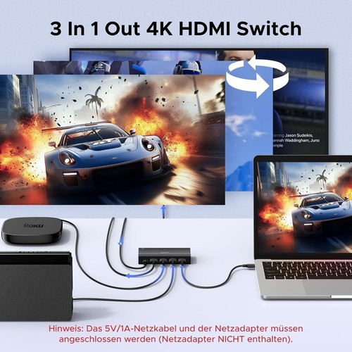 Ugreen hdmi switch 3x1 - switch, 60hz