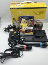 PS2 Konsole Slim SCPH-77004 SingStar Bundle + OVP Laser schwach Blitzversand