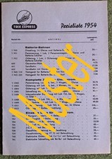 Trix express preisliste - trix, 1954