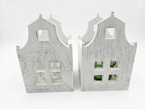 2er set holz deko - deko, windlicht