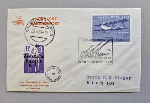 Beleg raketenpost 1961 - raketenpost,
