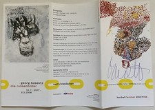Georg Baselitz signiert original Museum Flyer Unterschrift Autogramm signed