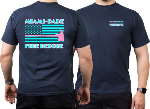 Shirt navy miami - t-shirt, fire