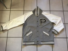 Polo Ralph Lauren Pullover Sweatjacke Collegejacke Grau Weiß Varsity 2XL