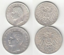 Bayern, Otto König von Bayern  3 + 5  Mark 1910 / 1907  D  