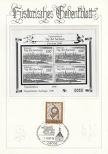 Historisches Gedenkblatt "Tag der Sachsen Zwickau" mit num. Vignettenblock 0060