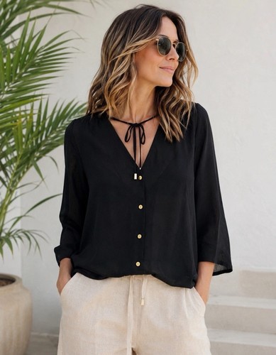 Damen bluse 36 v neck - h&m,
