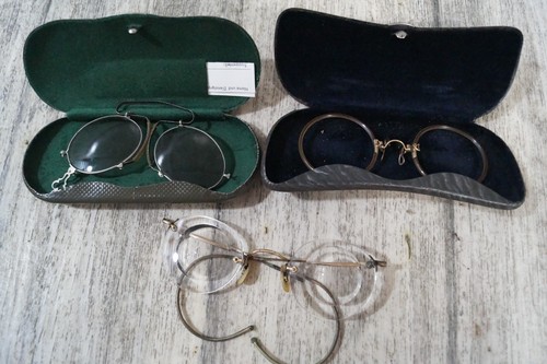 Antike brillen mit etui - 3,
