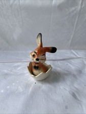 Vintage Goebel Porzellan Figur  „Roter Hase in Eierschale“ 9x5 cm West Germany