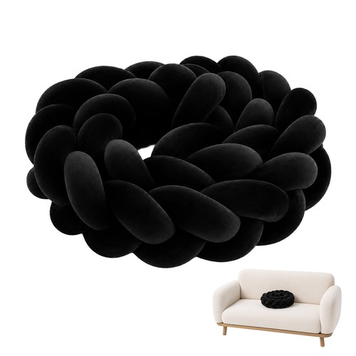 Schwarzes knotenkissen - schwarzes,