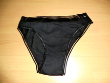 toller schwarzer Baumwoll-Slip mit Tüll-Verzierung am Bund Gr. 38-40  Gr. M
