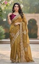 Sari Indien Pakistan Hochzeit Saree Bluse Neu Designer Bollywood Party Tragen