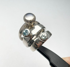 Ehinger-Schwarz „Charlotte“ – 3x 925 Silber Ringe Mondstein, Topas,Bergkristall)