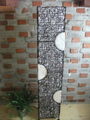 Lampe perlmutt rattan - lampe,