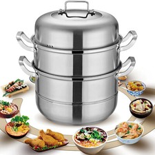 3/5 Lagen Dampfkochtopf Dampfkocher Dampfgar Steamer Pot Edelstahl 304 201