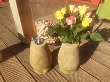 Sandstein Baluster Blumenvase Edelstahl Öllampe Pflanzkübel Antik Amphore Trog