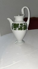 29cm große Meissen Weinlaub Porzellan Schwanenhals Kaffeekanne Kanne beschädigt