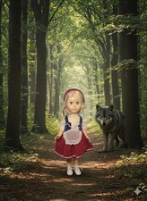 Süsse UdSSR Puppe Rotkäppchen Selten! Originalkleidung ca 35 cm