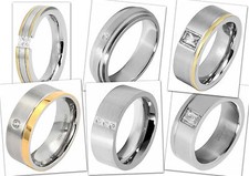 AKZENT Edelstahl Ringe - Silber + Bicolor - sehr Modisch + Elegant - NEU