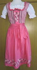 3teiliges Trachten Kleid Dirndl Trachtenkostüm Gr. 32-34