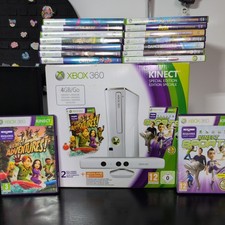 Microsoft Xbox 360 Slim 4GB Videospielkonsole - Weiß + Kinect + Spiele Bundle