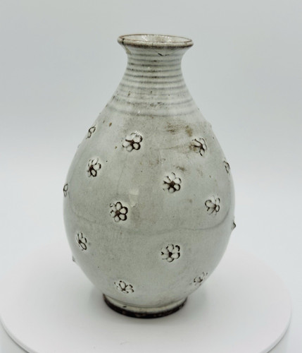 Keramikvase grau weiß mit - keramikvase,