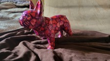 Bunte Bulldoggen Spardose, circa 15 cm hoch