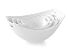 Salat- und Beilagenschüssel aus Porzellan Salatschale Beilagenschale mit Griff