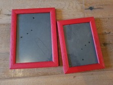 2x Bilderrahmen Echtholz Rahmen 15x20 18x13 cm rot  Kinderzimmer