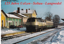 Bahnhof Soltau, Lok 218, 125 Jahre Uelzen Soltau - Langwedel, Winterbild.