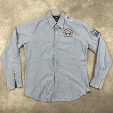 La Martina Hemd langarm Size L Argentina Edit Vintage blau weiß