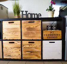 4er set Holzkiste geflammt passend für Kallax und Expeditregale