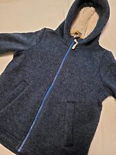 Elkline Kinder Strickfleecejacke warm Blau Kapuze Fleece Größe 128 134