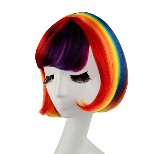 Regenbogen kurz haar bob wie - kurz-haar,