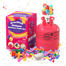 Helium Ballongas für 100 Luftballons Einweg Heliumflasche Folienballons Ballons