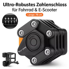 WEST BIKING Faltschloss 78cm, Zahlenschloss, Fahrradschloss, eScooter, Halterung