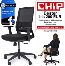 Bürostuhl ergonomisch Valkenstol M2 schwarz mit Armlehnen Sitzpolster NEU