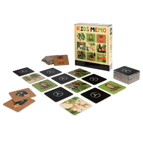 Memo spiel kinder - memo-spiel, wald-design