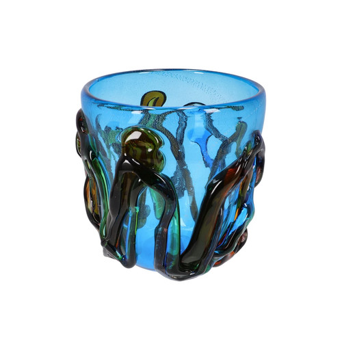 Vase bunt glas geblasen - vase,