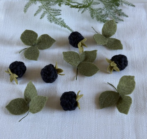 Filz brombeeren mit grün - filz,