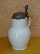 Alter Bierkrug Birnkrug 2L mit Zinndeckel "Jemny Cin Praha Josef Scheller, Prag"