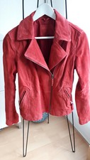 Tchibo TCM Lederjacke WildlederEchtleder koralle rot Gr. 36 S