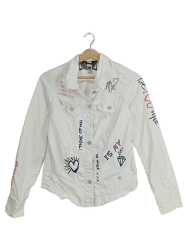 Tredy jeansjacke damen weiß - jeansjacke,