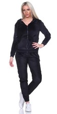 Damen Nicki Freizeitanzug Hausanzug Jogginganzug Nicki-Anzug mit Reißverschluss 