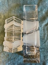 Glas Kristall Polarglas Eisglas 2 Vasen 1970er Jahre