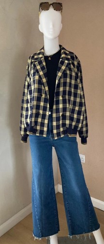 Vintage marineblau gelb weiß