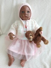 Künstlerpuppe "JASMIN" von Waltraud Hanl 65 cm Mädchen Reborn Baby signiert