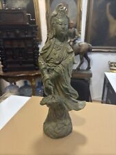 antike chinesische Bronzefigur  Stil Kwan Yin oder Guanyin Statue -B2.20U